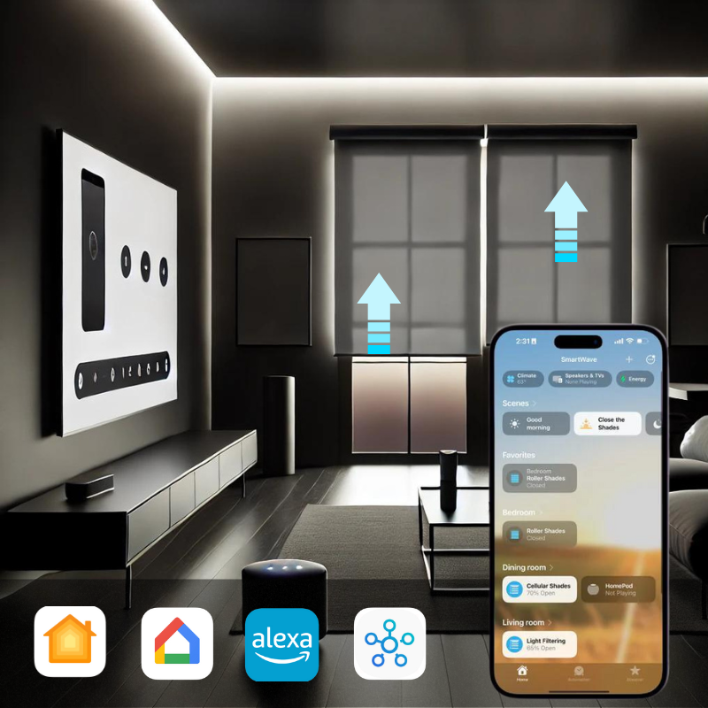 Wave Motorized Light Filtering Roller Shades
