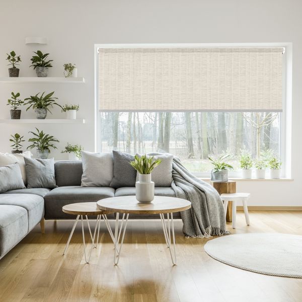 Serene Motorized Bamboo Look Roller Shades