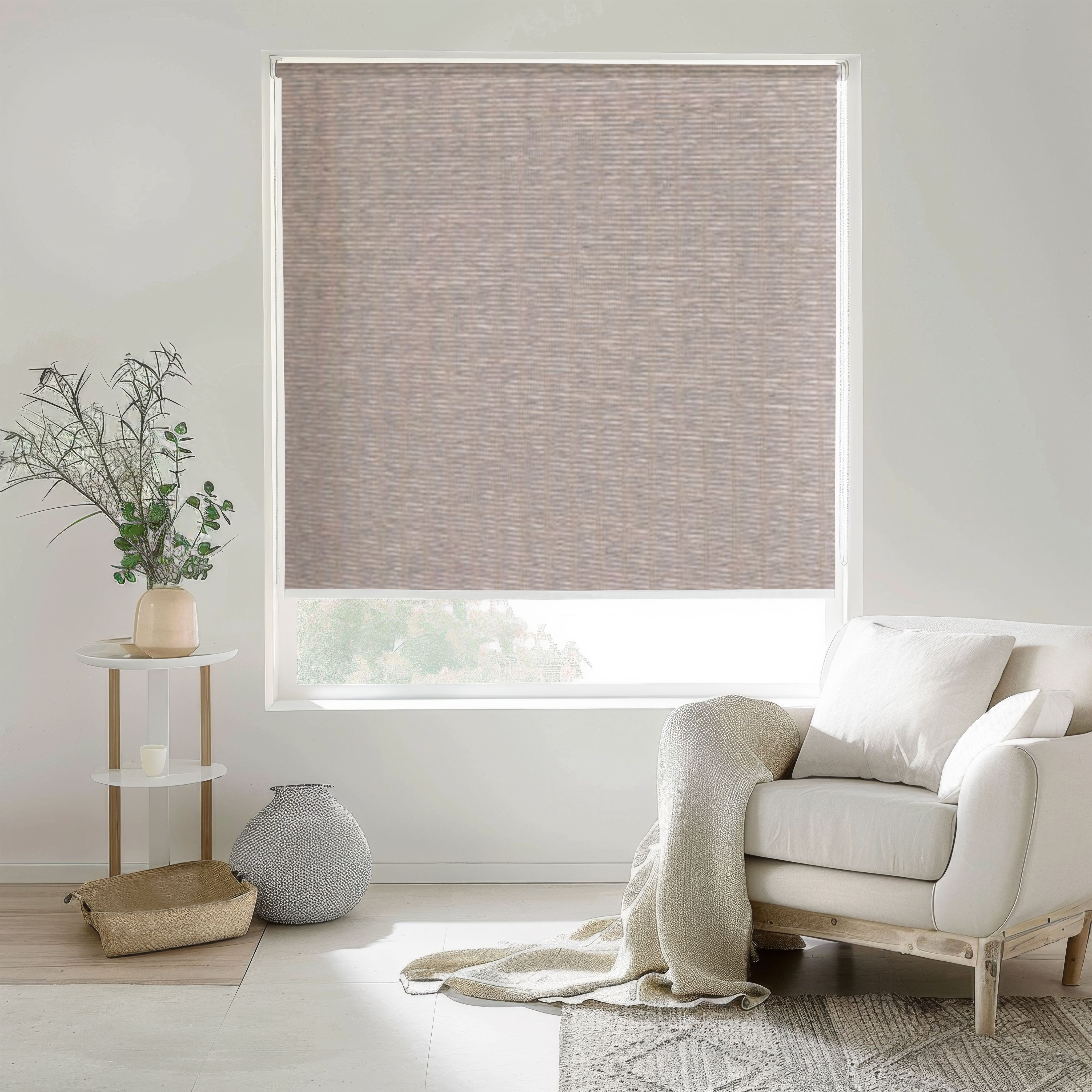 Serene Motorized Bamboo Look Roller Shades