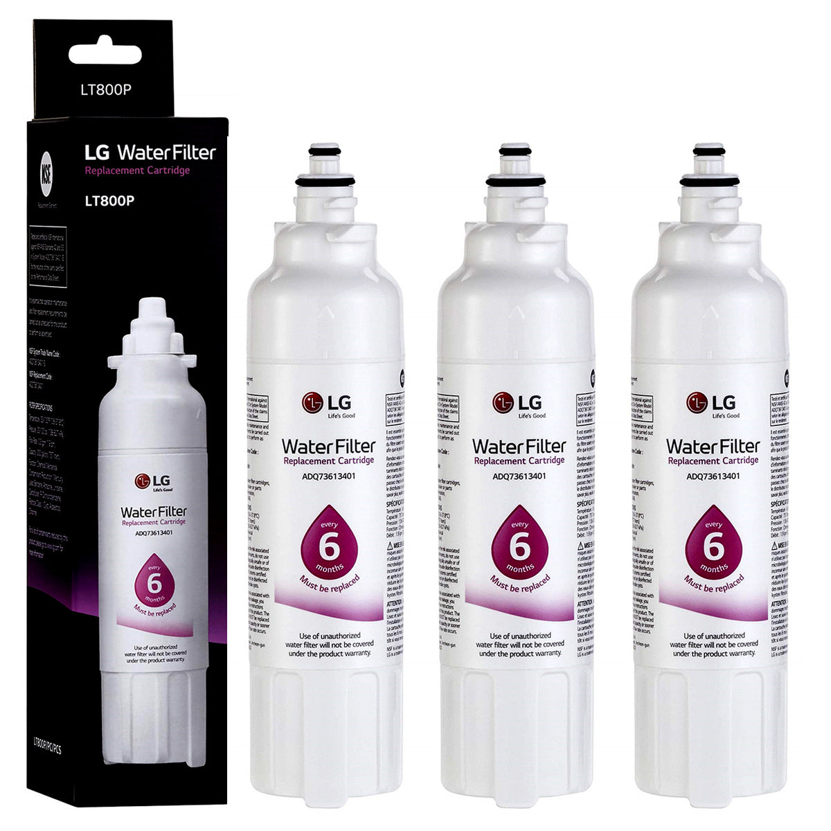 LG LT800P ADQ73613401, ADQ73613408, or ADQ75795104 Refrigerator Water Filter