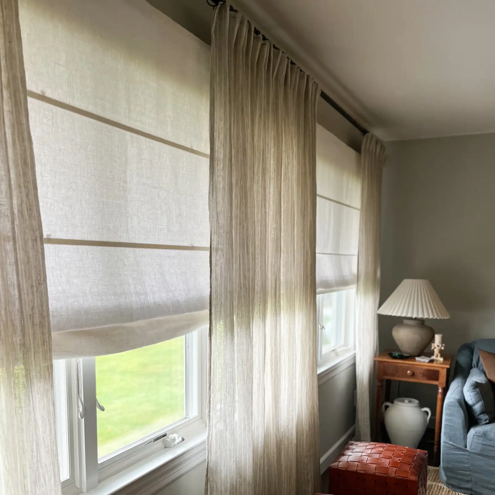 Skyler Motorized Linen Blackout Roman Shade