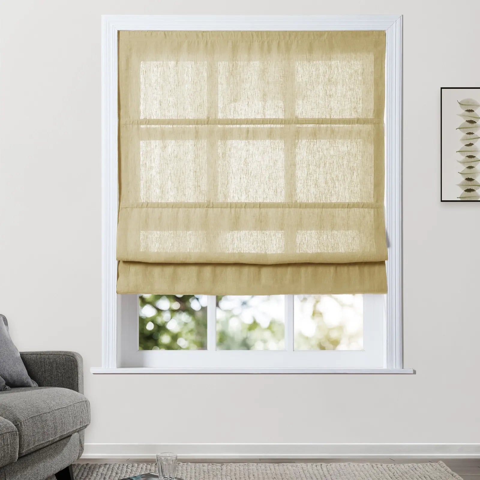 Skyler Motorized Linen Blackout Roman Shade