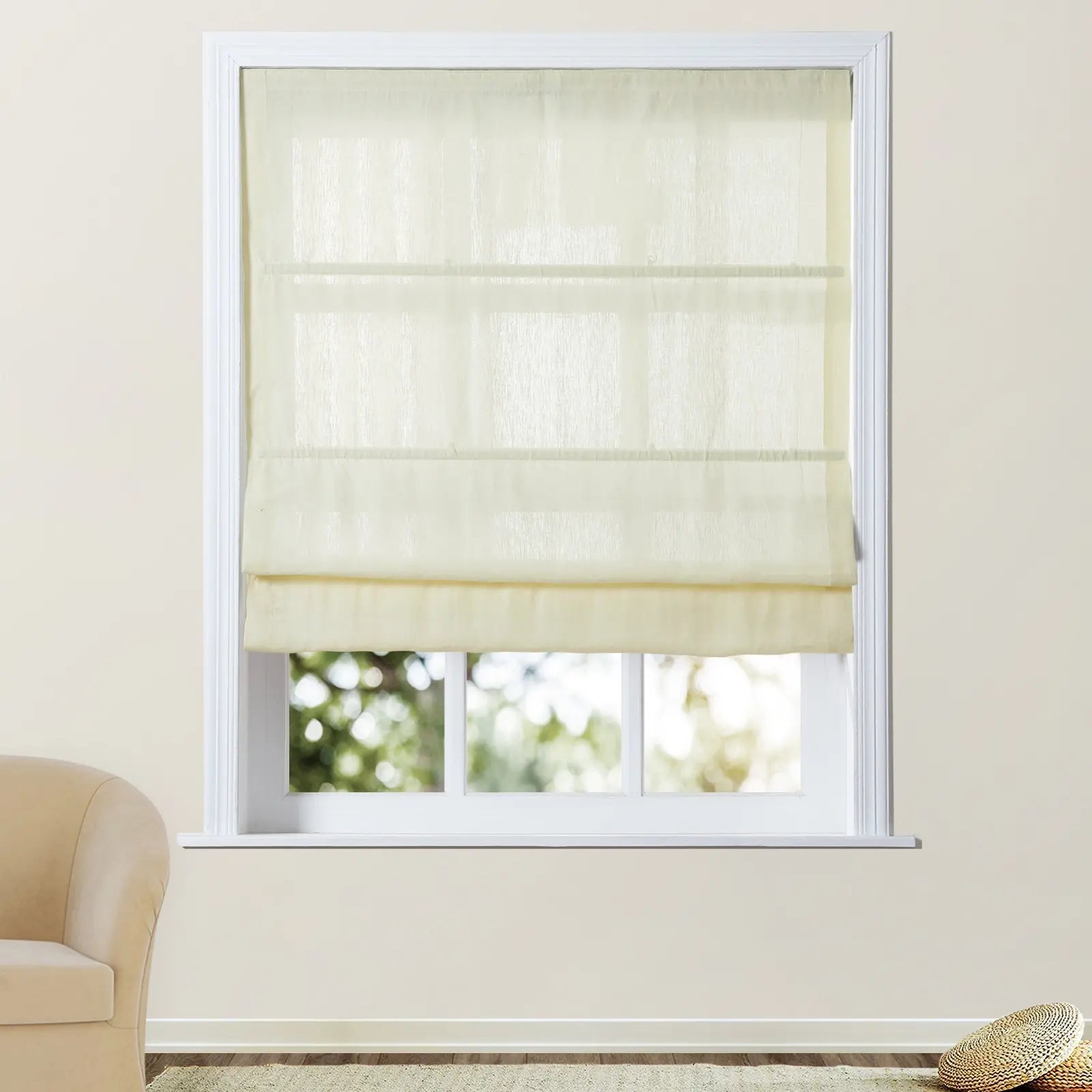 Skyler Motorized Linen Blackout Roman Shade