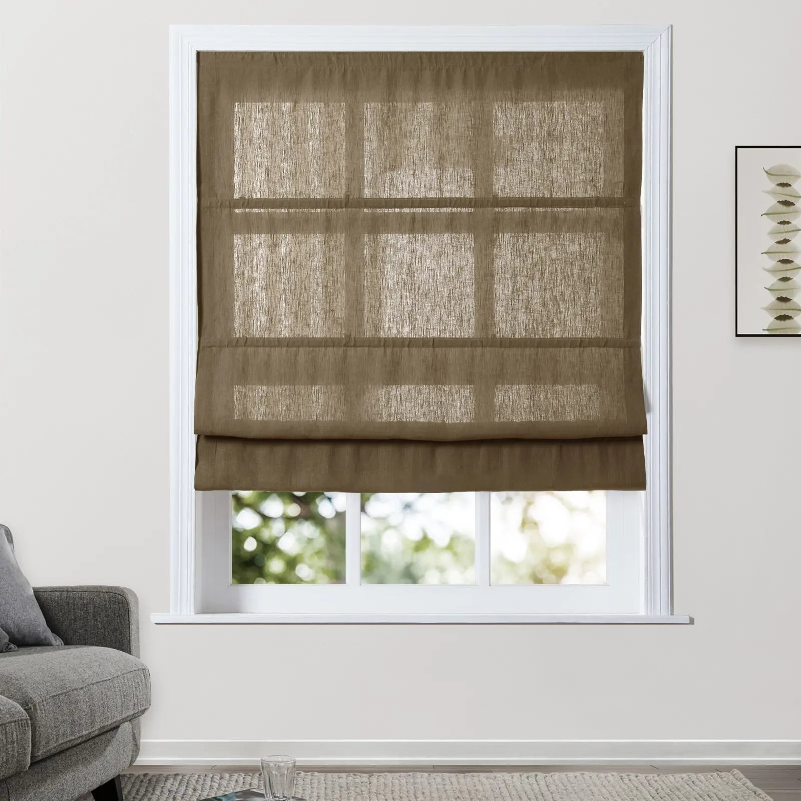 Skyler Motorized Linen Blackout Roman Shade