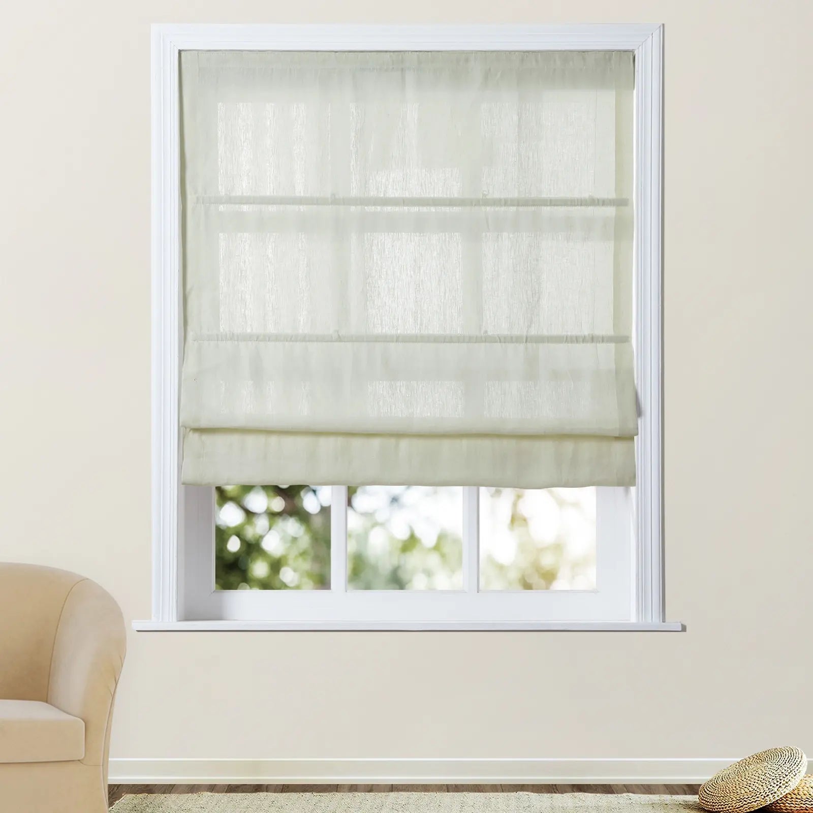 Skyler Motorized Linen Blackout Roman Shade