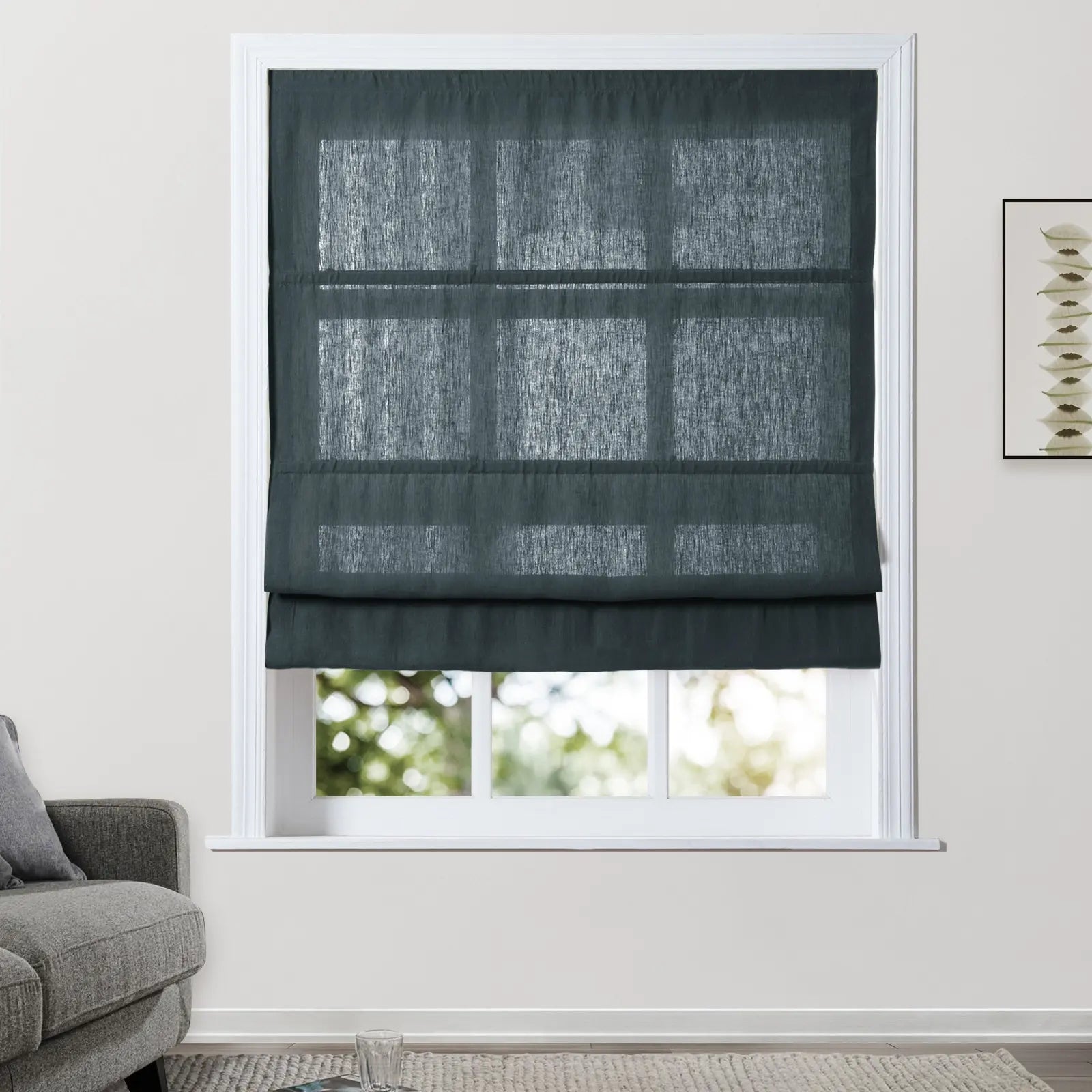 Skyler Motorized Linen Blackout Roman Shade