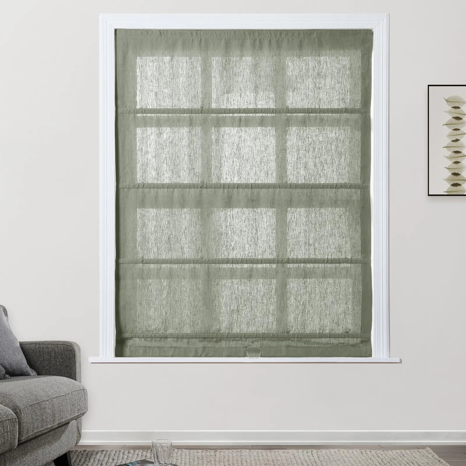 Skyler Motorized Linen Blackout Roman Shade