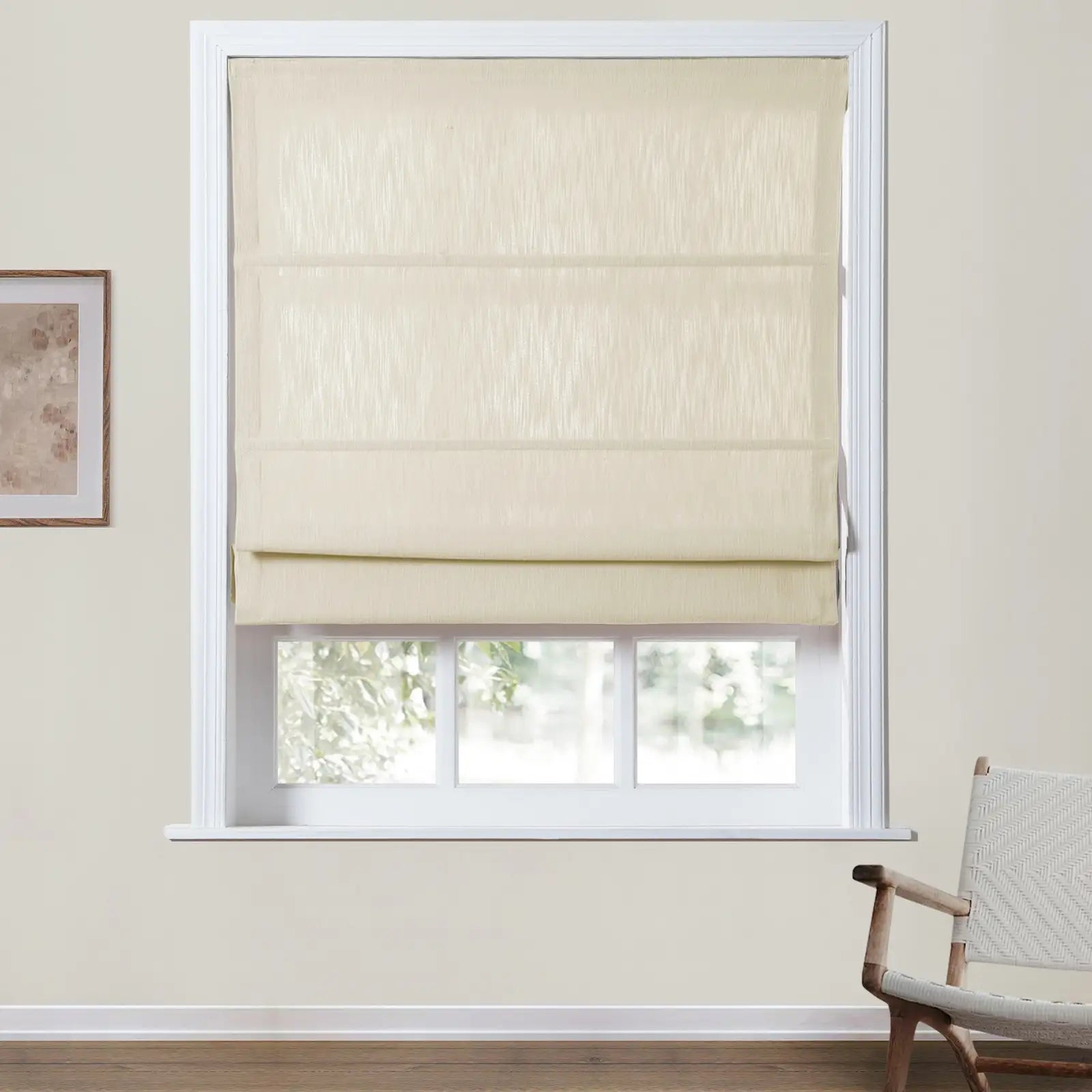 Sunny Motorized Linen Roman Shade