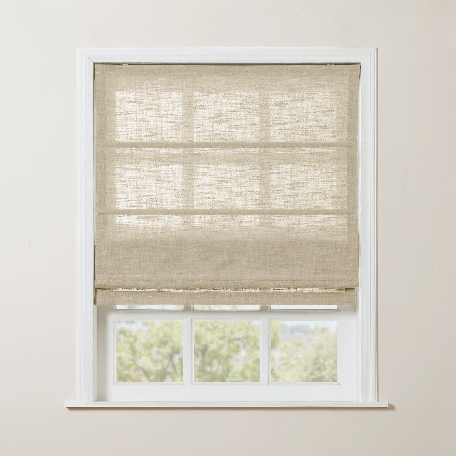 Loomy Motorized Linen Blackout Roman Shade