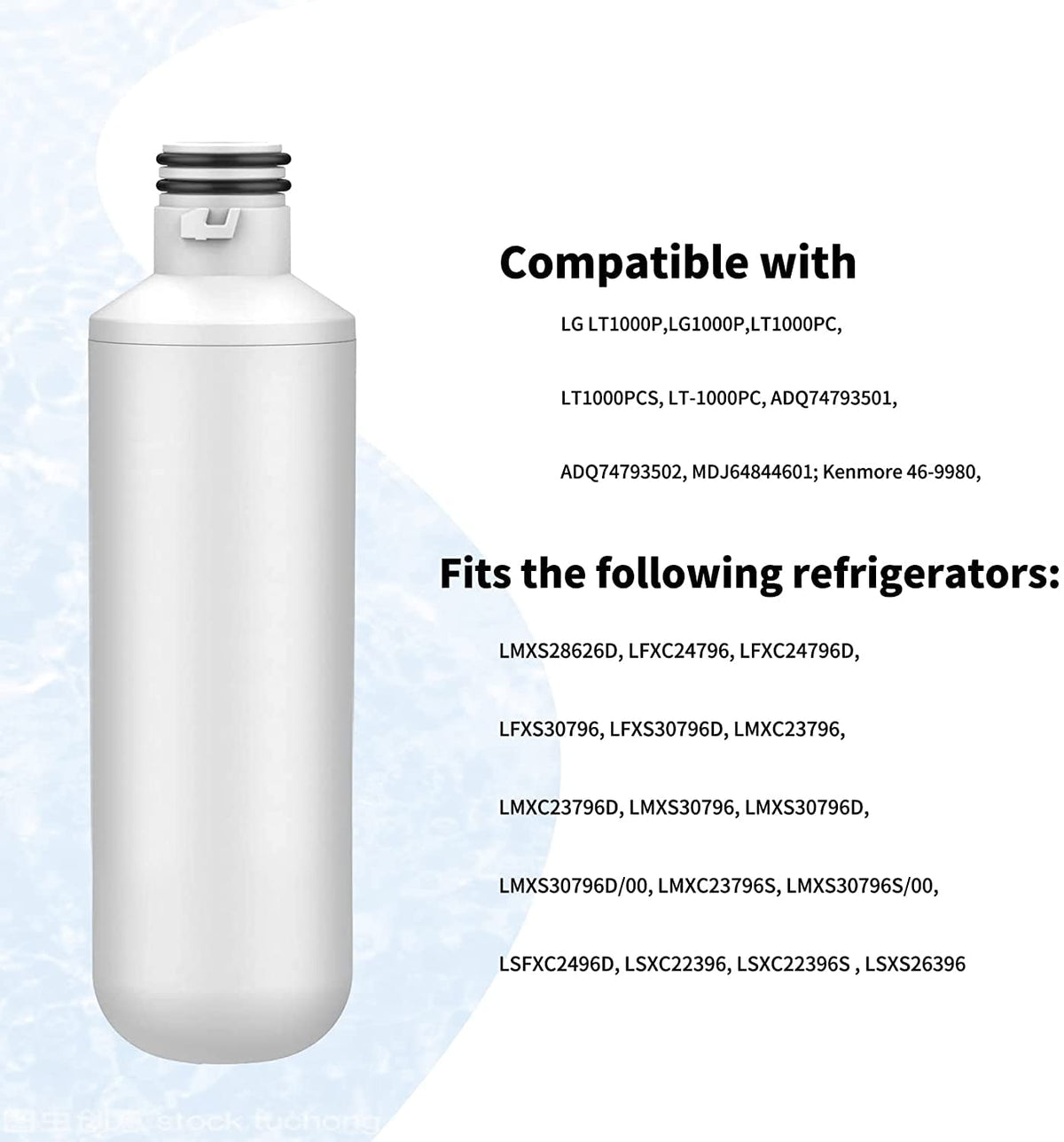 LG LT1000P,PC/PCS ADQ747935,ADQ74793501 Replacement Refrigerator Water Filter