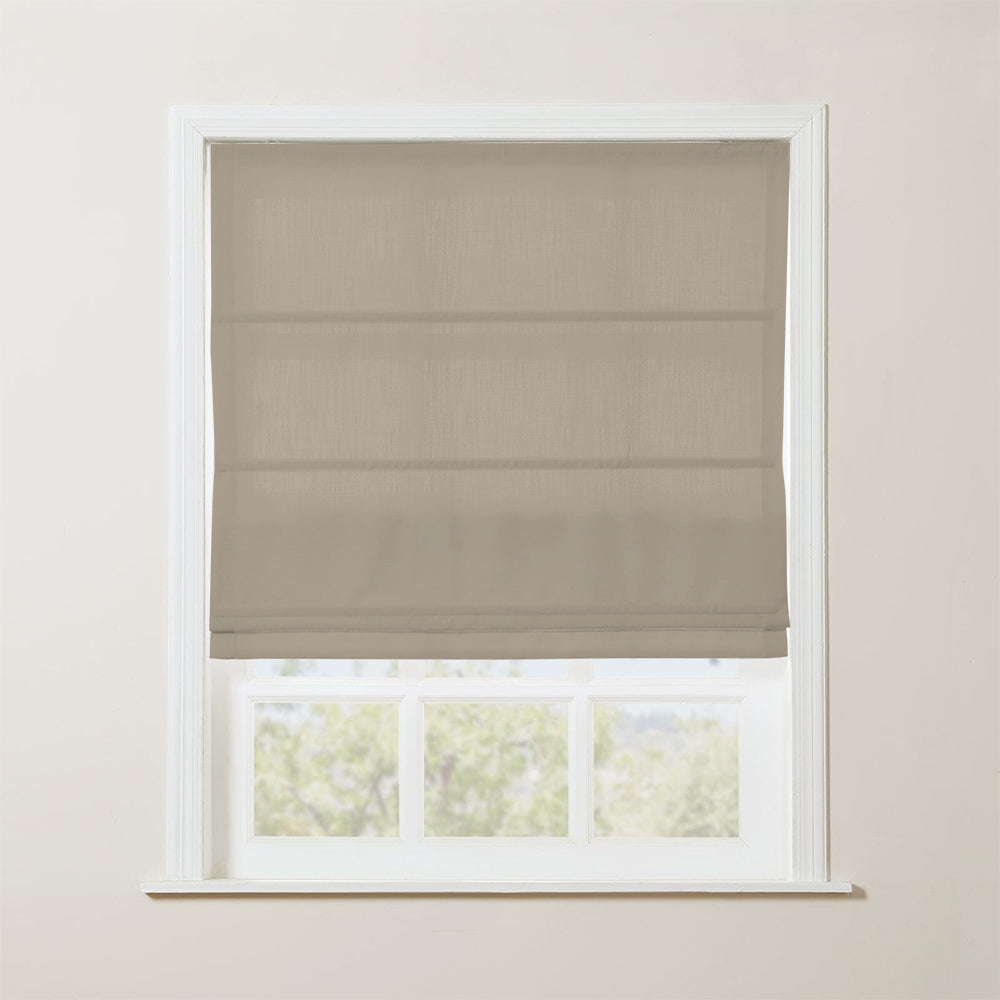 Loomy Motorized Linen Blackout Roman Shade